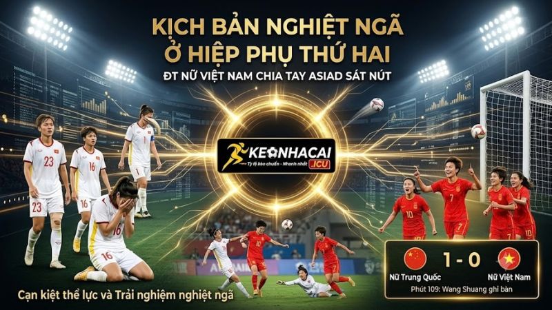 Bàn thua đáng tiếc của tuyển nữ Việt Nam ở phút 109 tại ASIAD
