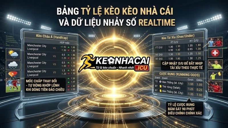Giao diện kèo nhà cái 5 nhảy số realtime tại keonhacai
