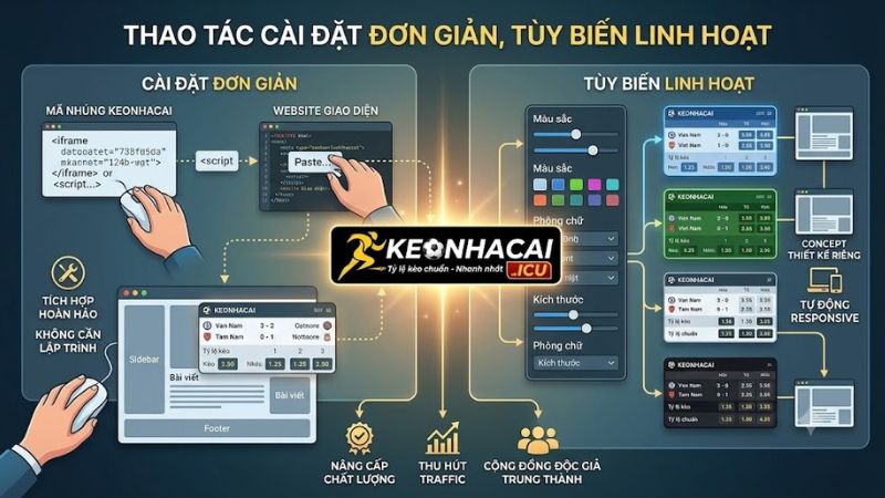 Hướng dẫn tích hợp mã nhúng kèo nhà cái 5 vào website