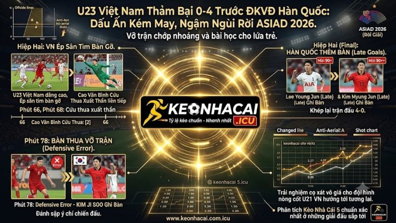 Kết quả trận U23 Việt Nam vs U23 Hàn Quốc trên keonhacai icu