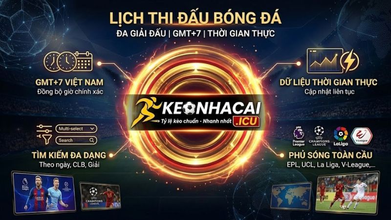 Bảng hiển thị lịch thi đấu bóng đá các giải đấu hàng đầu cập nhật giờ GMT+7 tại keonhacai.icu Bảng hiển thị lịch thi đấu bóng đá các giải đấu hàng đầu cập nhật giờ GMT+7 tại keonhacai.icu