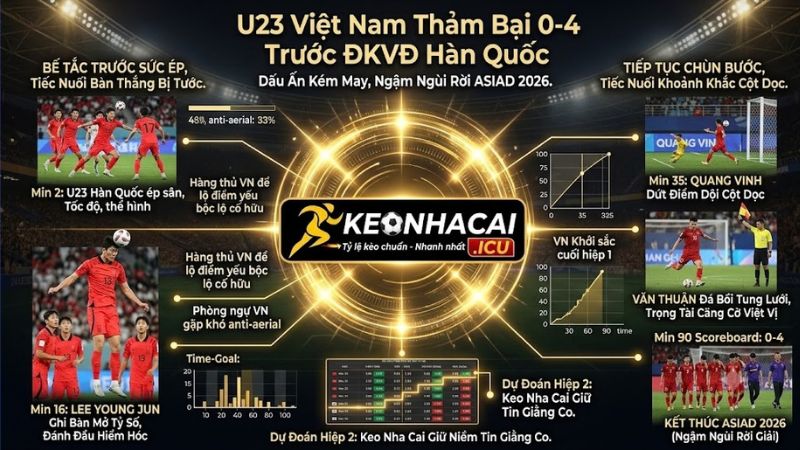 U23 Việt Nam Thảm Bại 0-4 Trước ĐKVĐ Hàn Quốc: Dấu Ấn Kém May, Ngậm Ngùi Rời ASIAD 2026