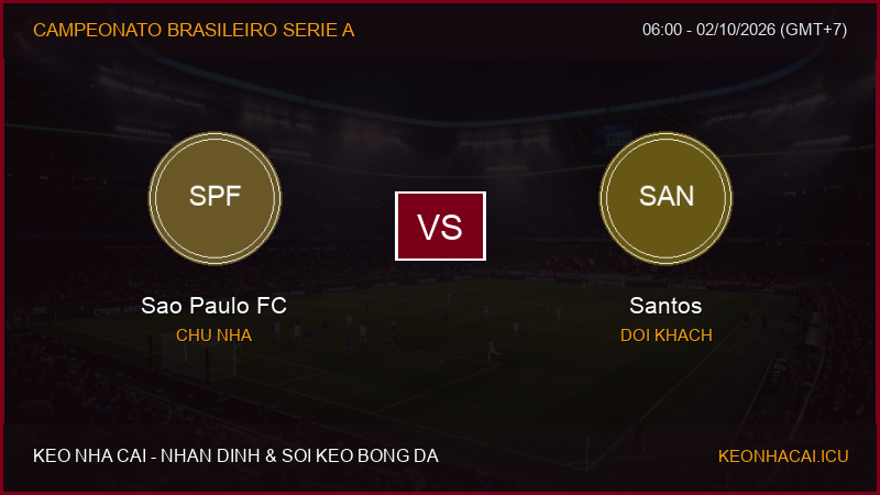 Nhận định, soi kèo Sao Paulo FC vs Santos ngày 02/10/2026