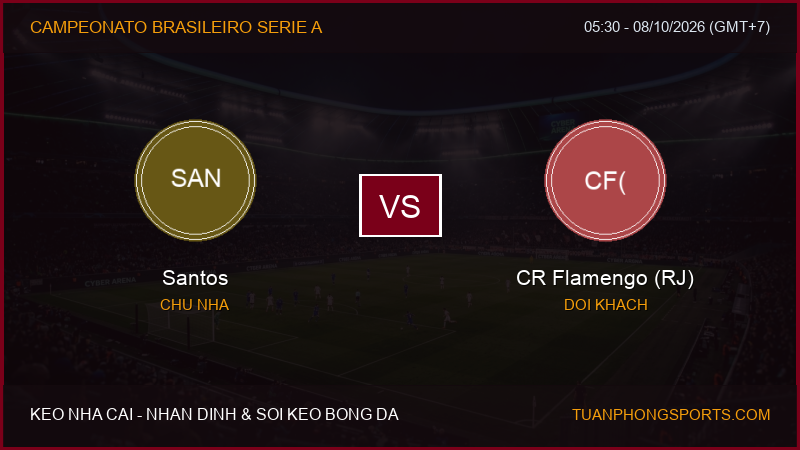 Nhận định, soi kèo Santos vs CR Flamengo (RJ) ngày 08/10/2026