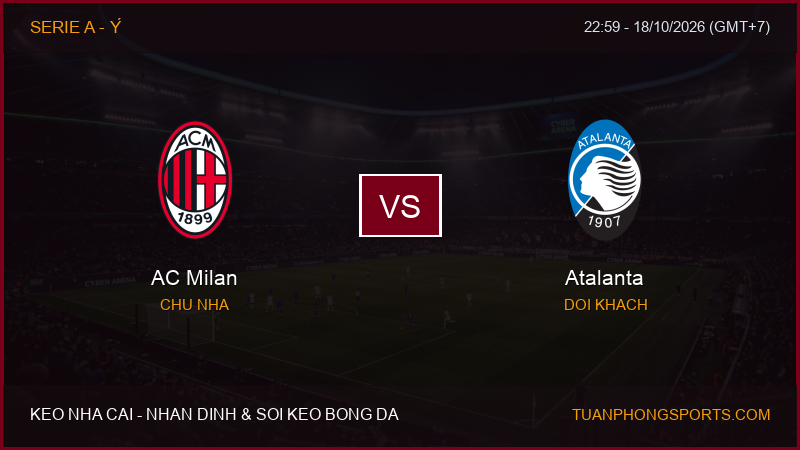 Nhận định, soi kèo AC Milan vs Atalanta ngày 18/10/2026
