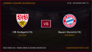Nhận định, soi kèo VfB Stuttgart(U19) vs Bayern Munich(U19) ngày 30/10/2026