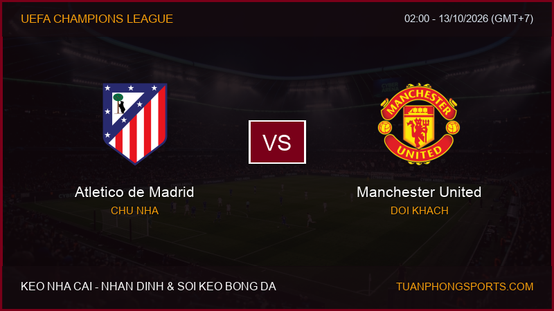 Nhận định, soi kèo Atletico de Madrid vs Manchester United ngày 13/10/2026