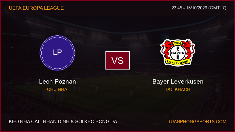 Nhận định, soi kèo Lech Poznan vs Bayer Leverkusen ngày 15/10/2026