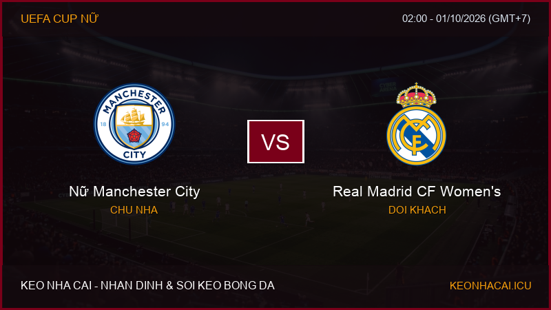 Nhận định, soi kèo Nữ Manchester City vs Real Madrid CF Women’s ngày 01/10/2026