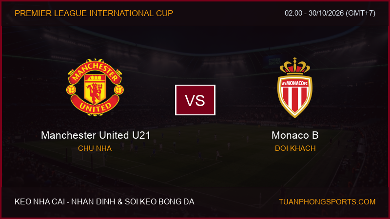 Nhận định, soi kèo Manchester United U21 vs Monaco B ngày 30/10/2026